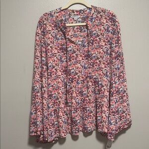 Floral Pink Blouse by Ophelia Roe 3X NWT